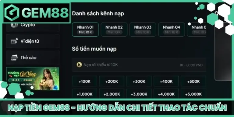 nạp tiền Gem88